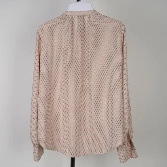 H & M Women's Long Sleeve Polka Dot Blouse In Pink Size 2 - Picture 4 of 5